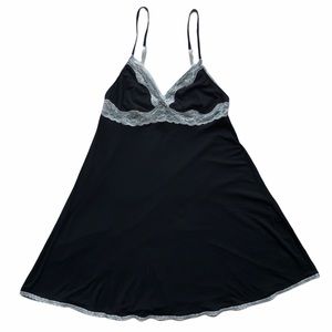 Victoria’ Secret Black Nightie With White Lace Trim Size Medium